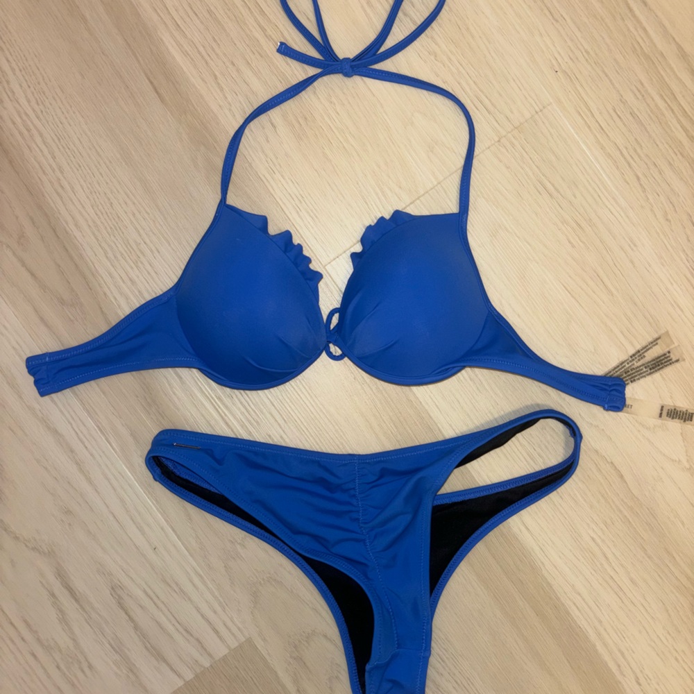 PINK Victoria's Secret Blue Bikini